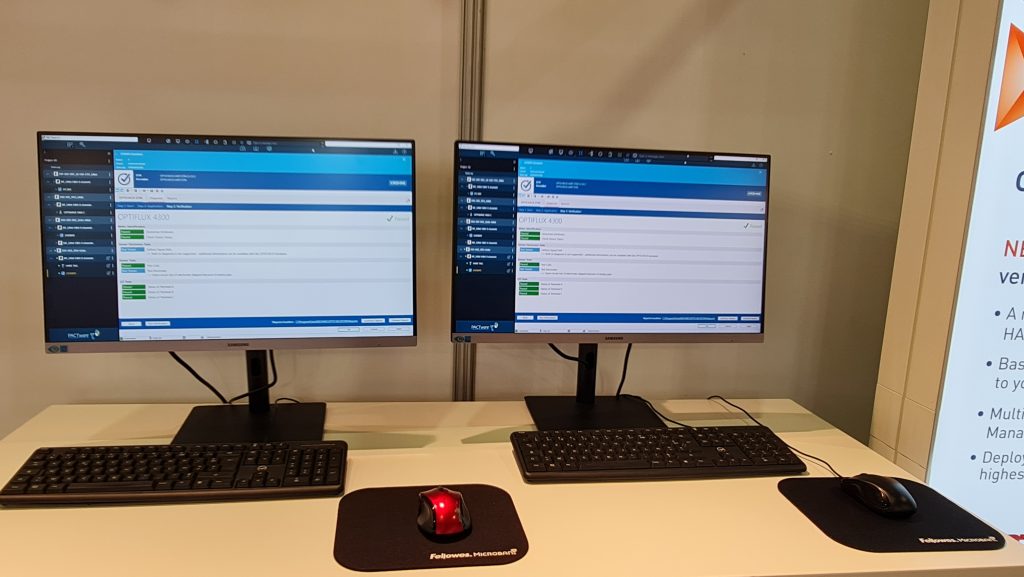 This photo shows the demo system for the company KROHNE in Belgium at an industrial trade fair